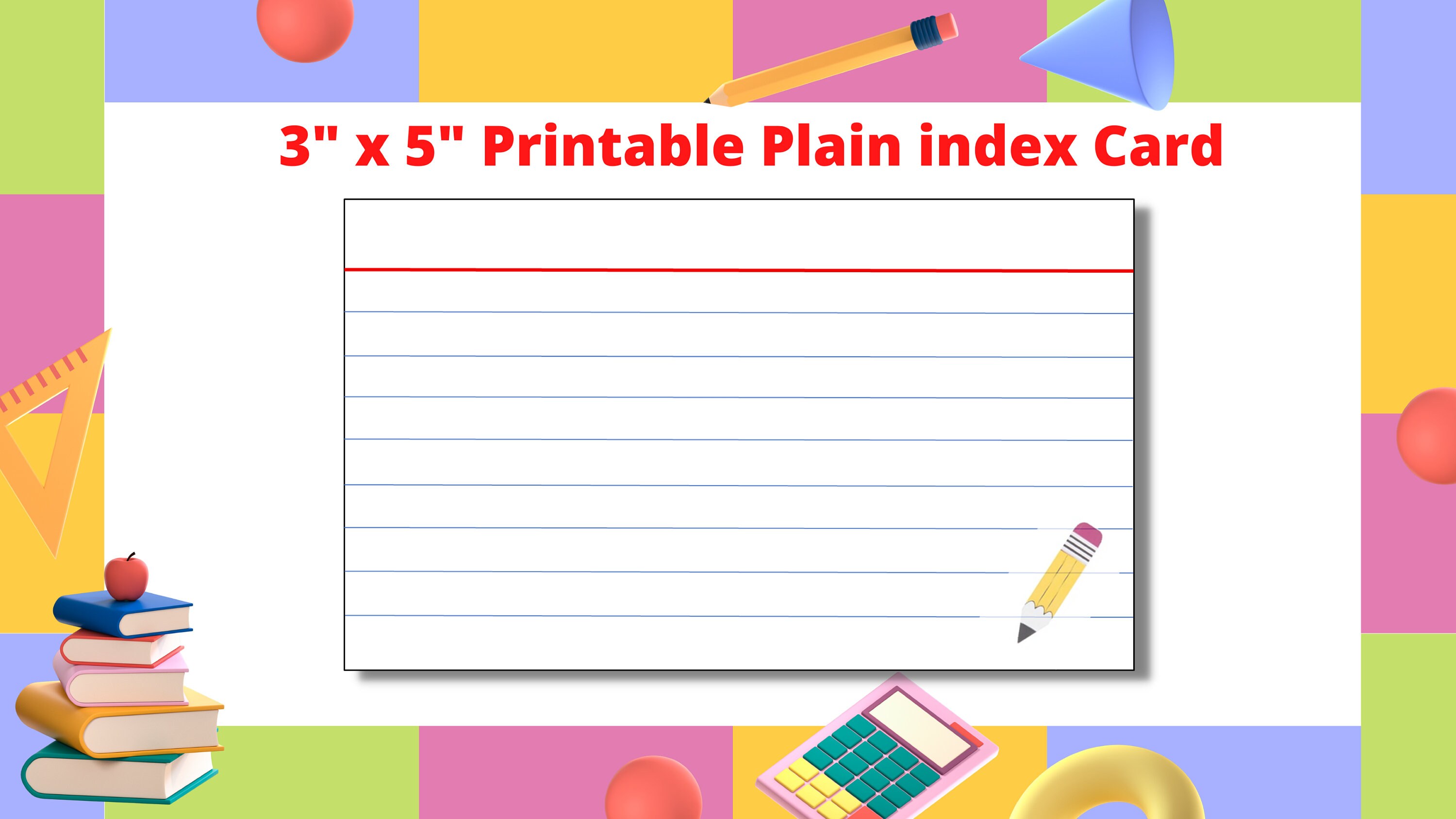 3x5 Printable Index Cards Template Printable Index Cards Etsy