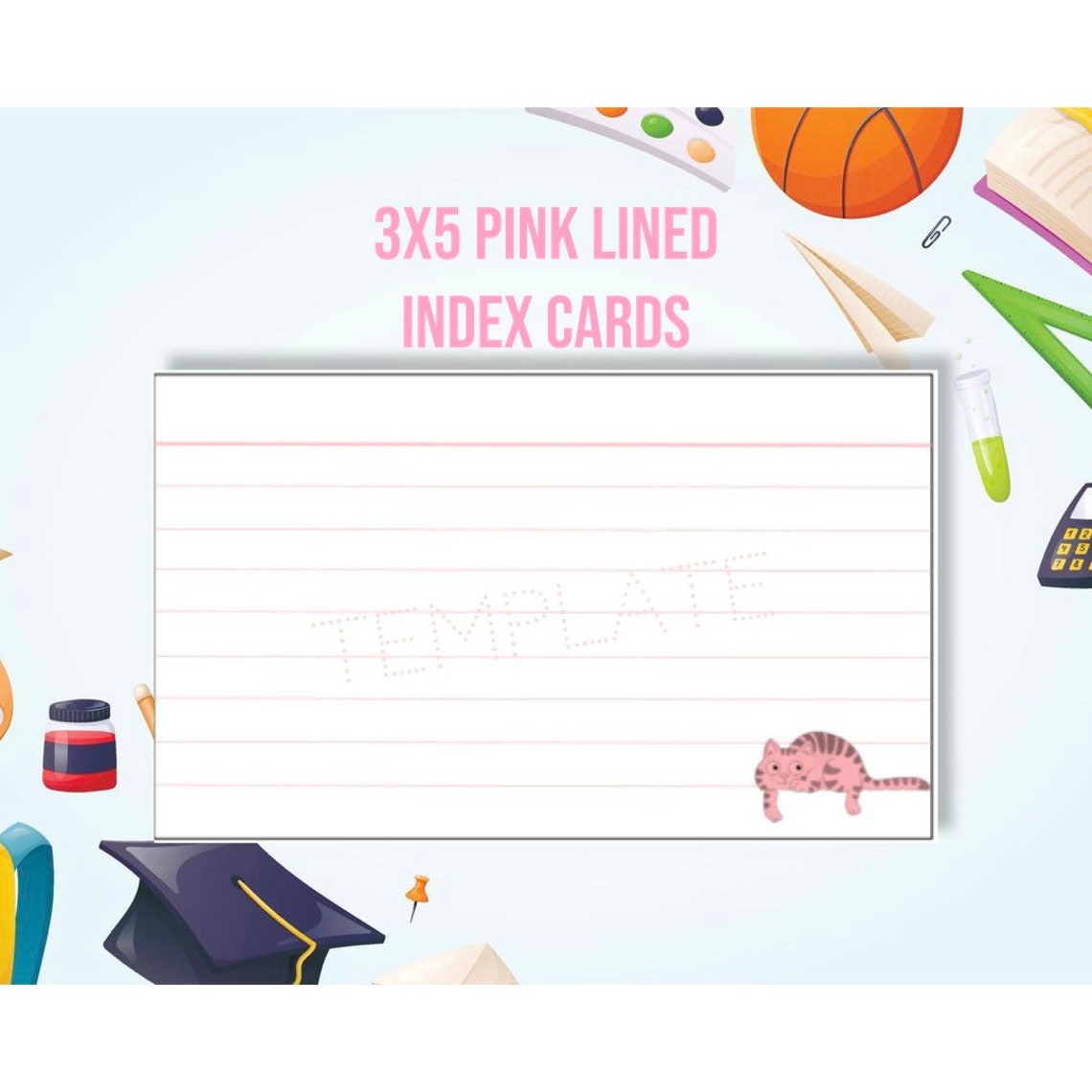 3x5 Printable Index Cards Template Printable Index Cards Etsy