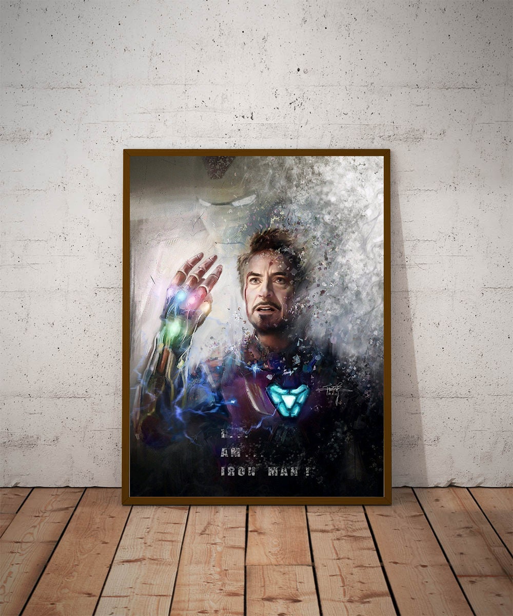 Poster I Am Iron Man Art Tony Stark Infinity Stones Avengers Etsy Canada