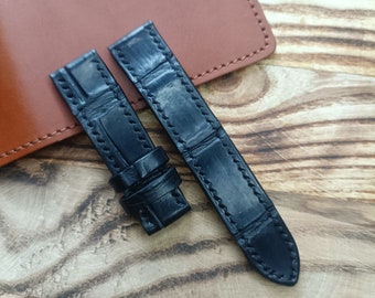 Black Alligator Watch Strap 20mm