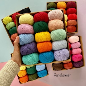 Cotton Yarn For Punch Needle /Gazzal Baby Cotton Yarn/Cotton Yarn For Crochet/Yarn Set For Amigurumi/Yarn Pack 15 pcs