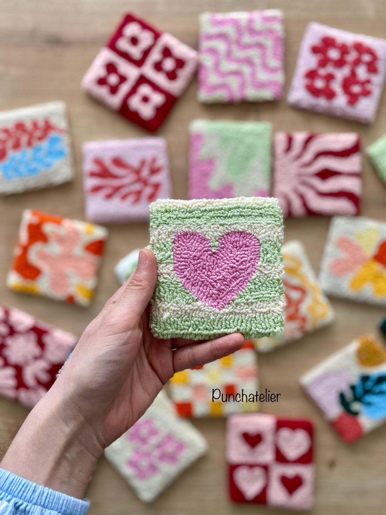 DİY Square Punch Needle Coaster Kit/diy Crafts/craft Kit for Adults ...