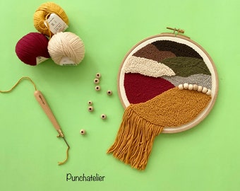 Abstract Punch Needle Kit Beginner: DIY Embroidery Craft for Beginners/Punch Needle Set/Punch Needle Art