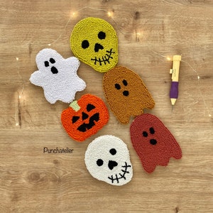 Hallowen Punch Needle Coaster Kit 2 Pcs / Craft Kit / Punch Needle ...