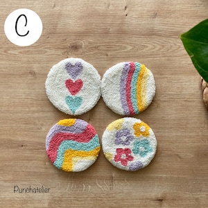 DIY Punch Needle Coaster Kit 4 PCS /tufting Coaster Kit/ Punch Needle ...