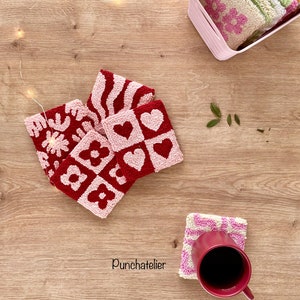 DİY Square Punch Needle Coaster Kit/diy Crafts/craft Kit for Adults ...