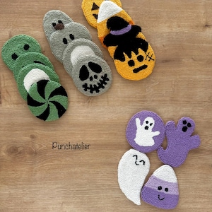 Halloween Punch Needle Coaster Craft Kit - 4 Pcs / DIY Tufting ...