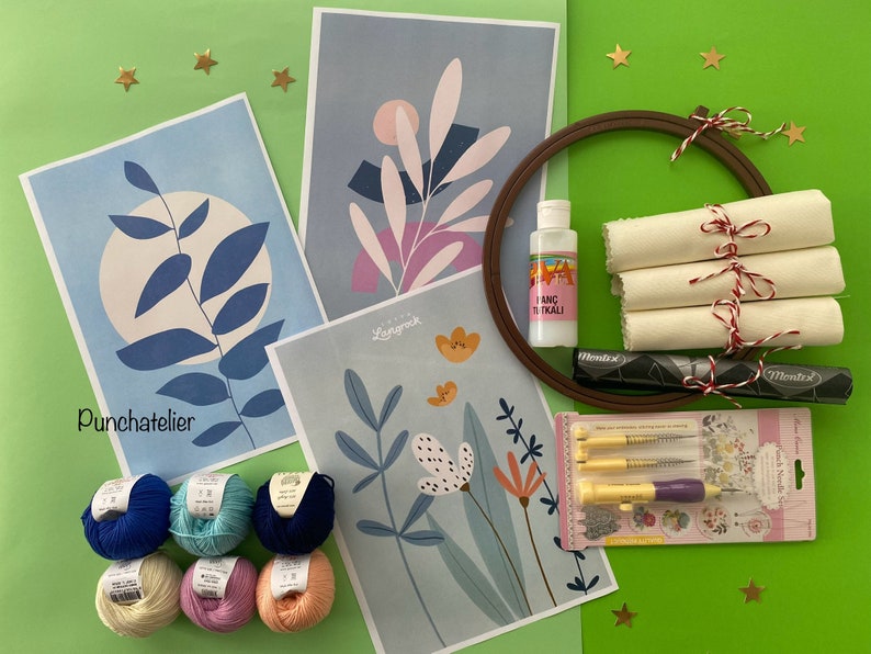 Boho Style Punch Needle Beginner Kit Pcs/dıy Punch Embroidery Kit/craft ...