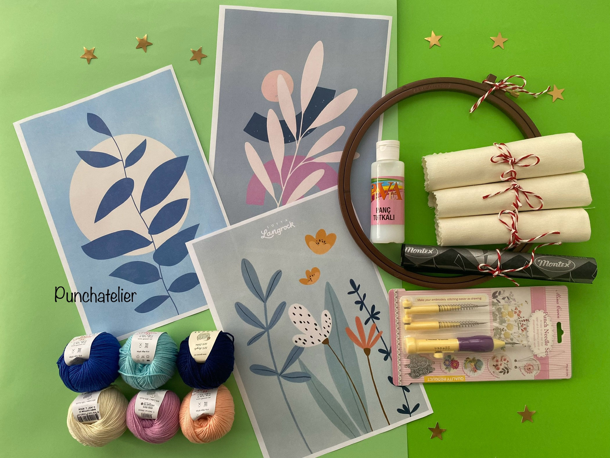 Boho Style Punch Needle Beginner Kit Pcs/dıy Punch Embroidery Kit/craft ...