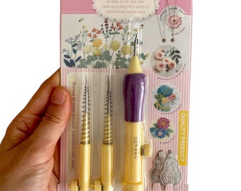 Mina Carin Adjustable Punch Needle Set: 3 Sizes, Threader