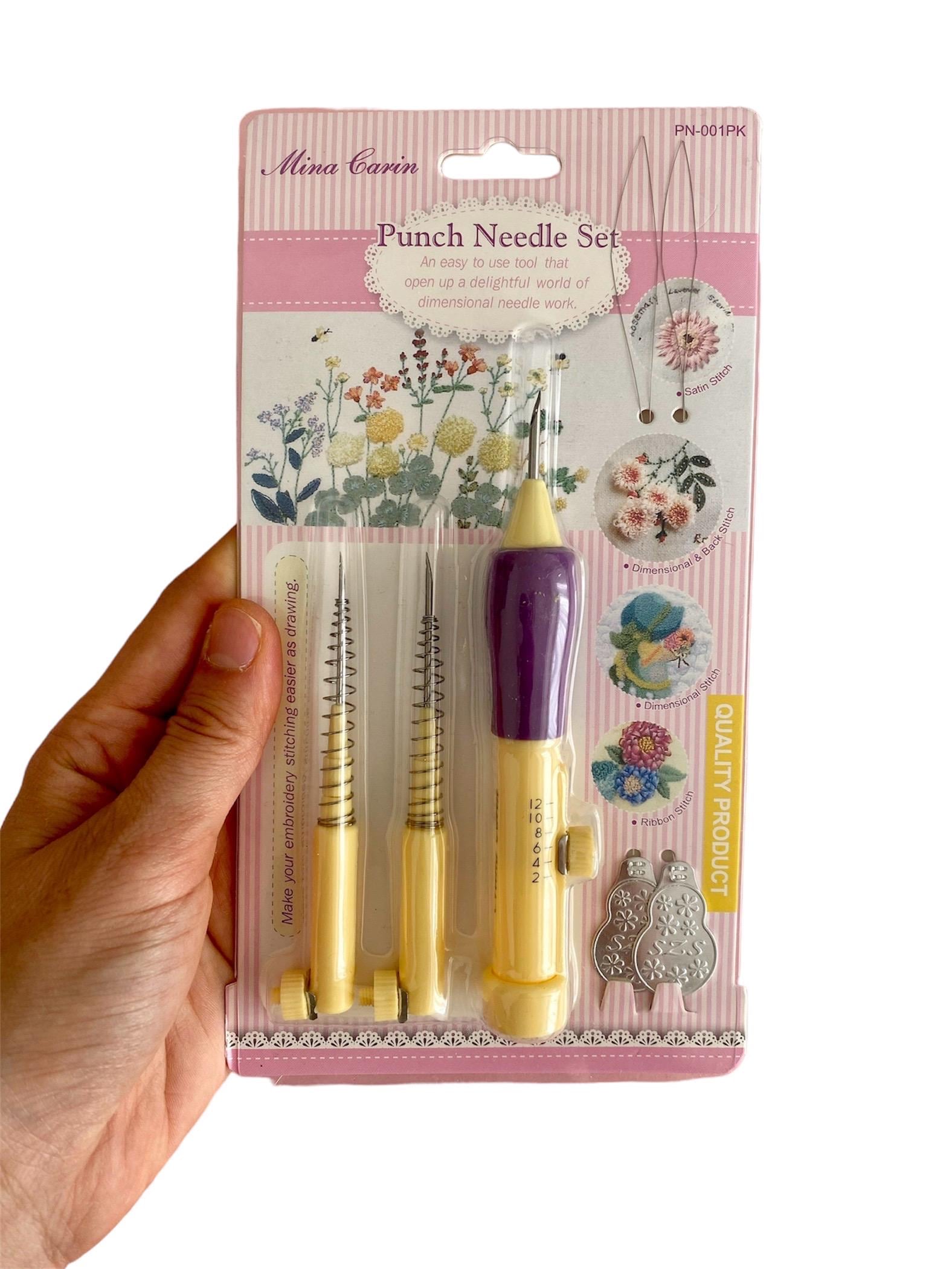 Mina Carin Adjustable Punch Needle Tool Set/Punch Needle 3 Size/ Punch Needle/Embroidery Tools/ Punch Needle Threader