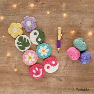 Punch Needle Car Coaster Kit: DIY Craft Kit for Adults