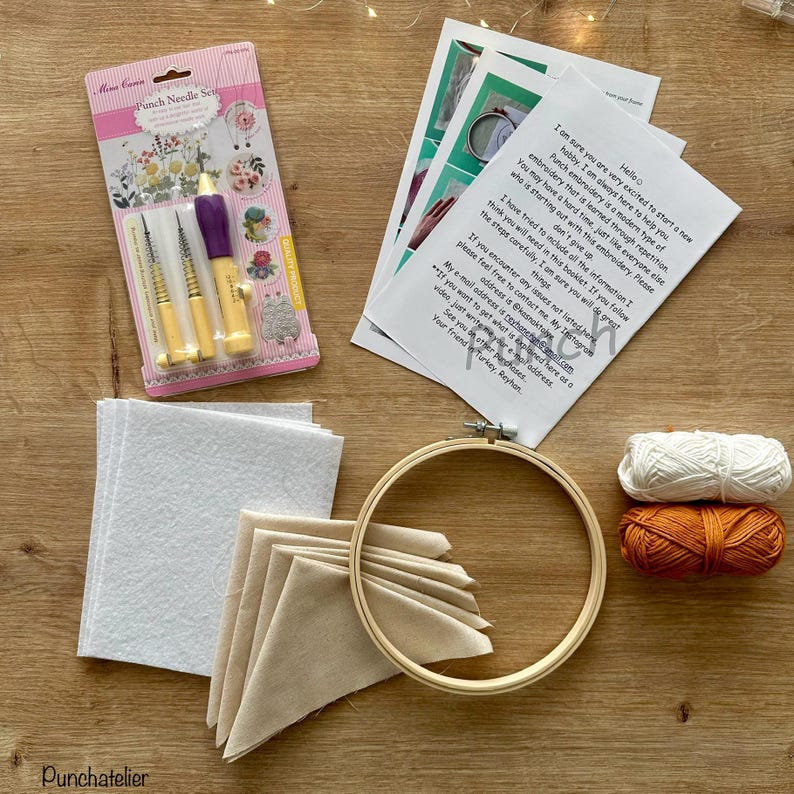 Ginger Christmas Punch Needle Coaster Kit 4 PCS: Beginner DIY Craft Kit ...