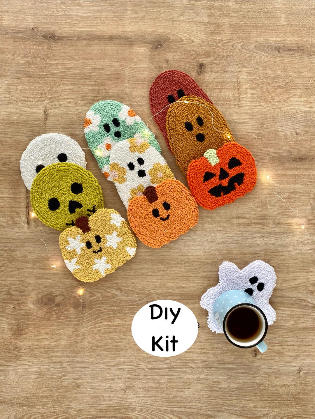 Hallowen Punch Needle Coaster Kit 2 Pcs / Craft Kit / Punch Needle ...