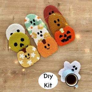 Hallowen Punch Needle Coaster Kit 2 Pcs / Craft Kit / Punch Needle Beginner Kit/ Tufting Coaster Kit/ Dıy Crafts Kit