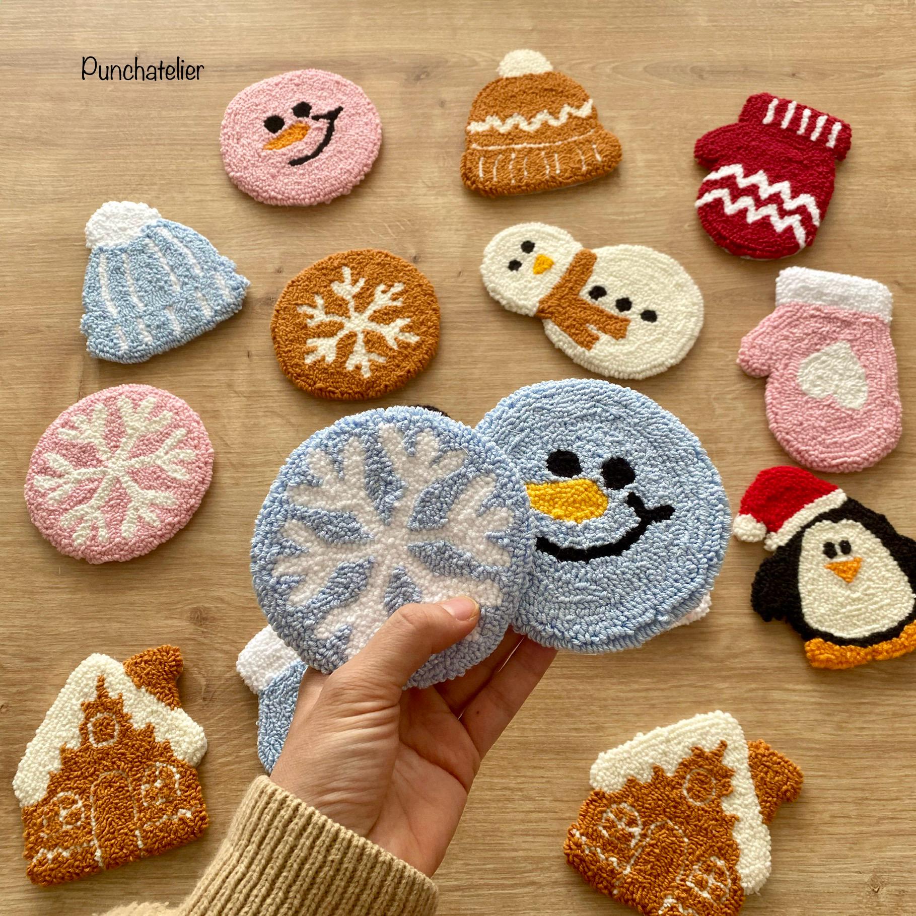 Christmas Punch Needle Coaster Pattern: Holiday Decor (PDF Pattern ...