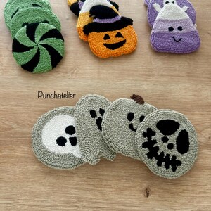 Halloween Punch Needle Coaster Craft Kit - 4 Pcs / DIY Tufting ...