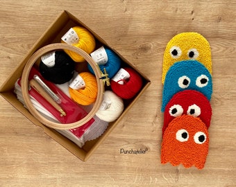 Tufting Coaster Kit: Punch Needle Embroidery, 4 Pcs DIY