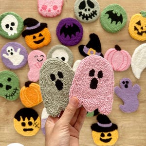 Halloween Punch Needle Coaster Craft Kit - 4 Pcs / DIY Tufting ...