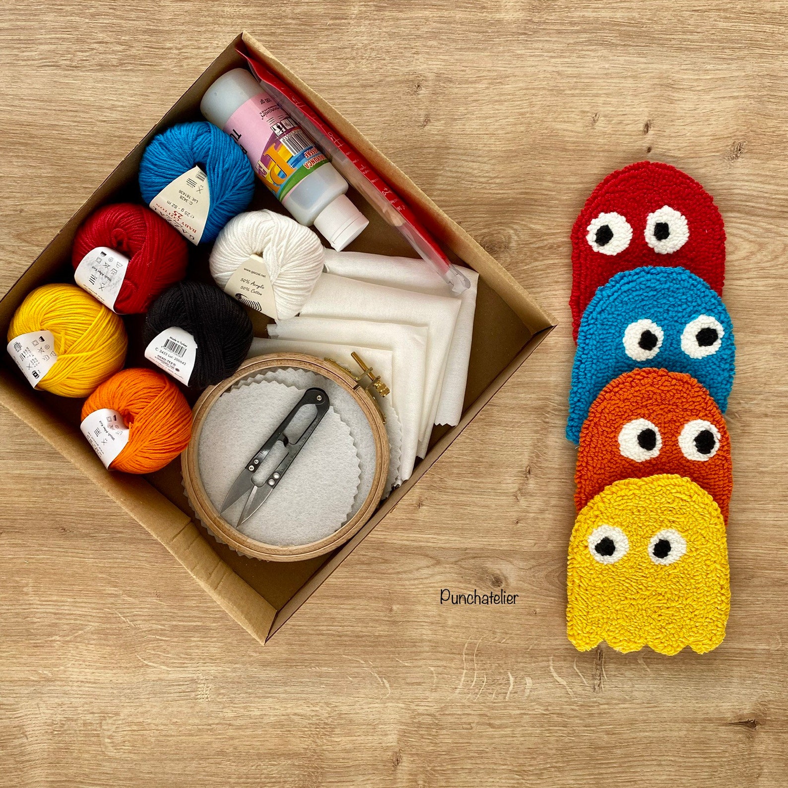 Tufting Coaster Kit 4pcs/coaster Punch Needle Kit/punch Etsy UK