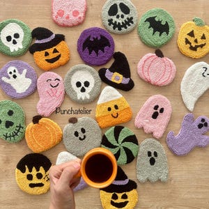 Halloween Punch Needle Coaster Craft Kit - 4 Pcs / DIY Tufting ...