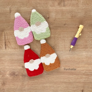 Christmas Gnome Punch Needle Beginner Kit: DIY Coaster Craft
