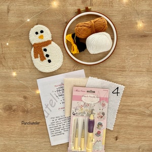 Yuegool Weihnachts Punch Needle Set - 6 Coaster DIY Mit Anleitung