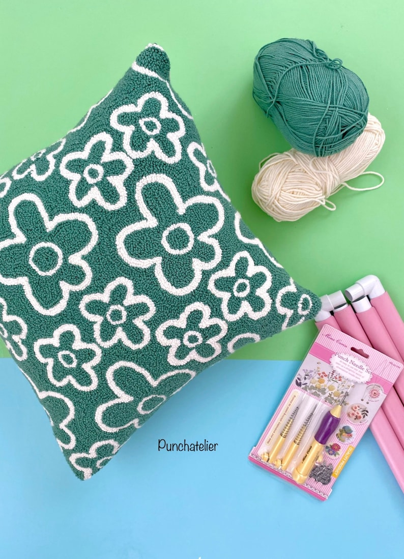 Plant Punch Needle Cushion Kit: Beginner Embroidery Project/diy Kit for ...