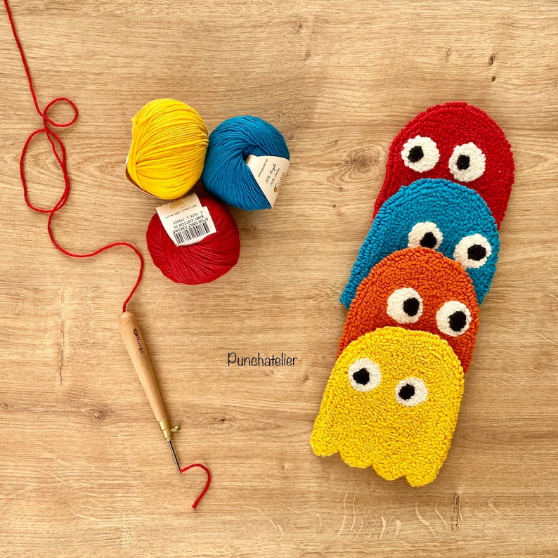 Tufting Coaster Kit 4pcs/coaster Punch Needle Kit/punch Etsy