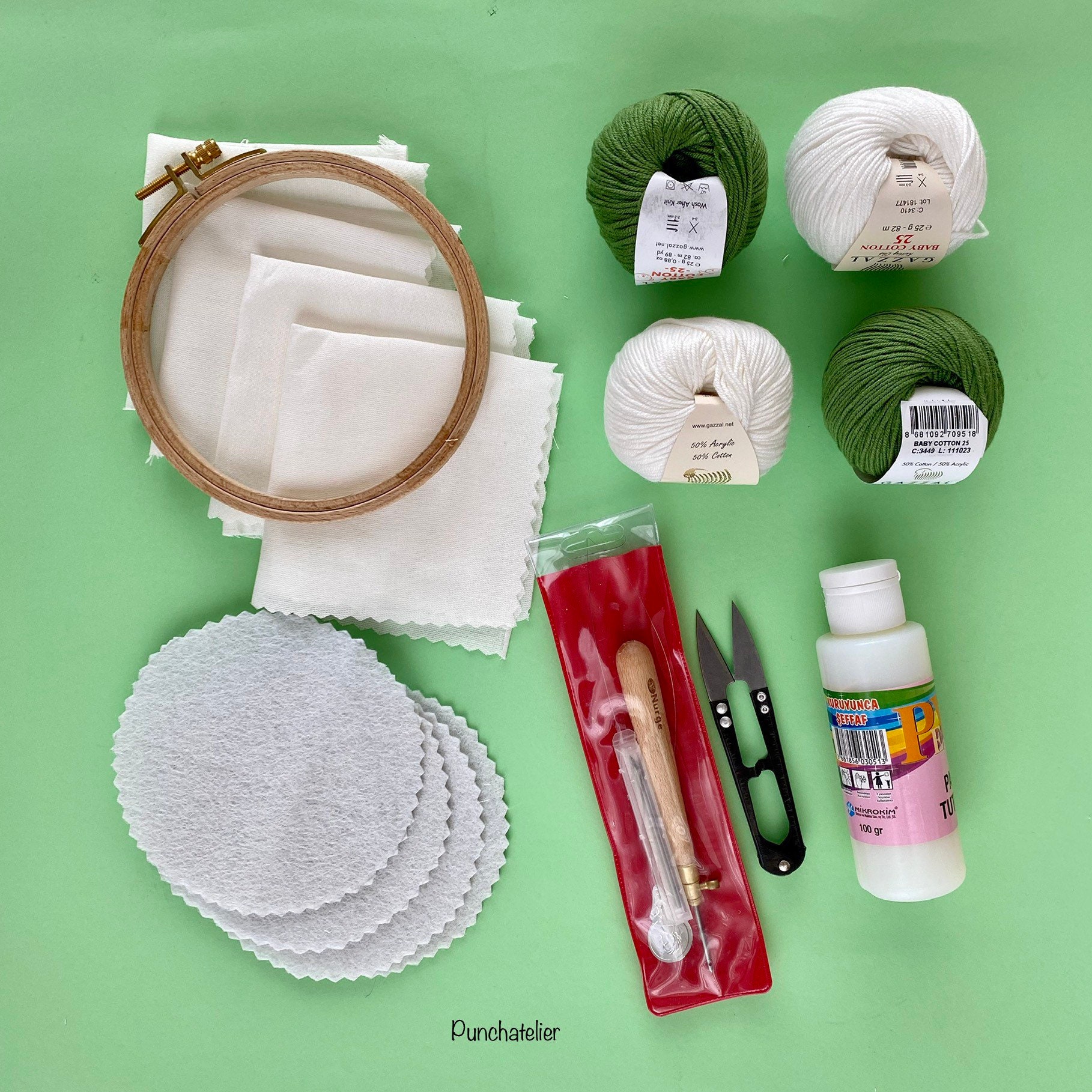 Tufting Coaster Kit 4pcs/coaster Punch Needle Kit/punch Etsy Canada