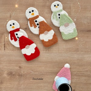 Christmas Punch Needle Coaster Kit 4 Pcs / Craft Kit/ Punch Needle ...