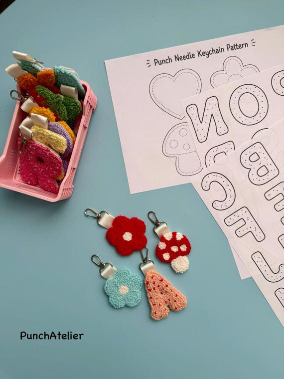 Punch Needle Keychain Kit for Beginners – DIY Embroidery Craft Set