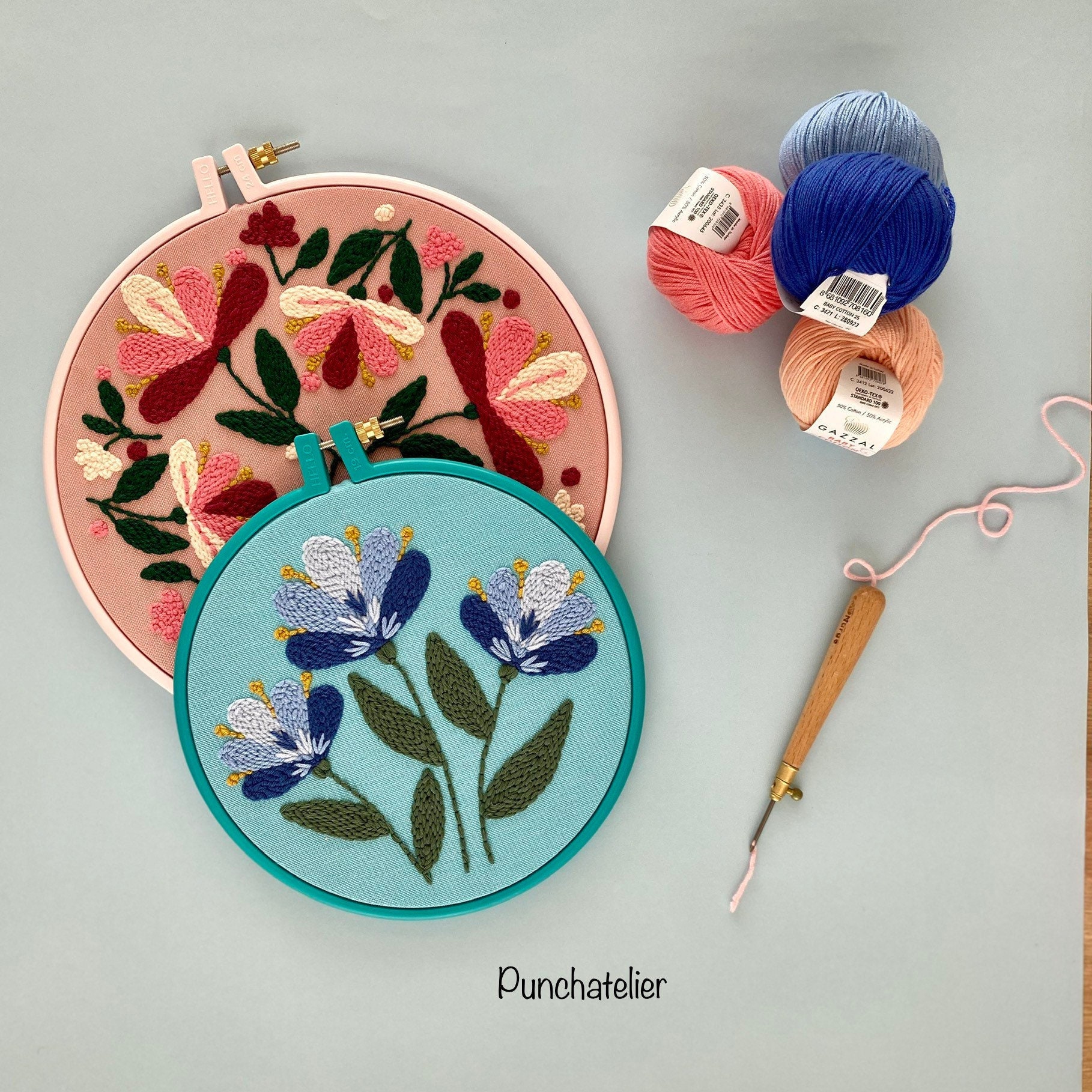 Dıy Punch Needle Coaster Kit 4 Pcs / Tufting Coaster Kit/punch