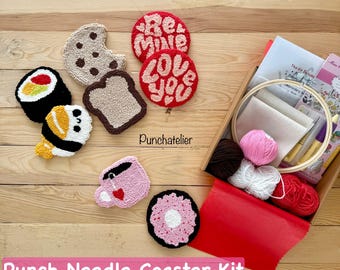 Punch Needle Coaster Kit: DIY Embroidery Craft Set for Beginners