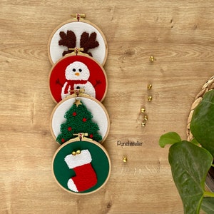 Dıy Christmas Punch Needle Kit Mini/ Easy Craft Kit for Beginners/ Dıy ...