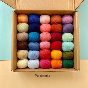 Cotton Yarn Set: 30 Colors, Amigurumi, Crochet, Punch Needle