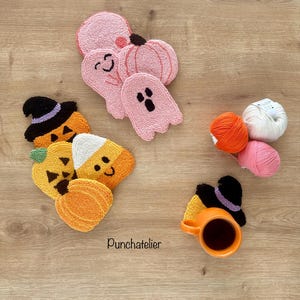 Halloween Punch Needle Coaster Craft Kit - 4 Pcs / DIY Tufting ...