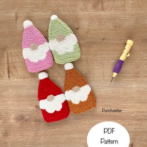 Gnome Punch Needle Pattern: DIY Coaster Template (PDF Pattern)