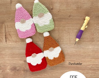 Gnome Punch Needle PDf Pattern/Punch Needle Template/Embroidery Pattern/Digital Punch Needle Pattern/Punch Needle Coaster Pattern