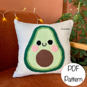 Avacado Punch Needle Pillow/Doll Pattern-İnstant Download Printable PDF
