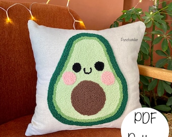 Avacado Punch Needle Pillow/Doll Pattern-İnstant Download Printable PDF