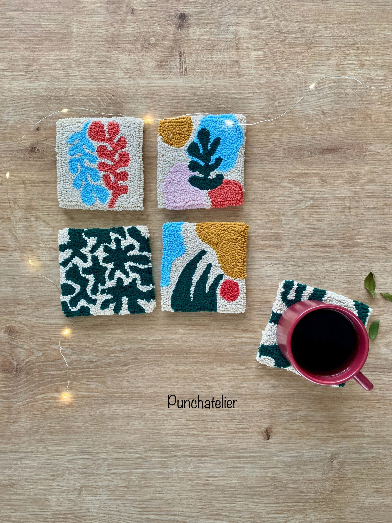DİY Square Punch Needle Coaster Kit/diy Crafts/craft Kit for Adults ...