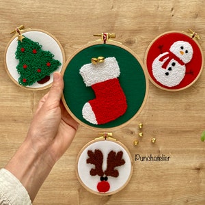 Dıy Christmas Punch Needle Kit Mini/ Easy Craft Kit for Beginners/ Dıy ...