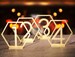 Table Numbers Hexagon table numbers Wedding Table Numbers Gold table numbers Table decoration Numbers with base Wood table numbers