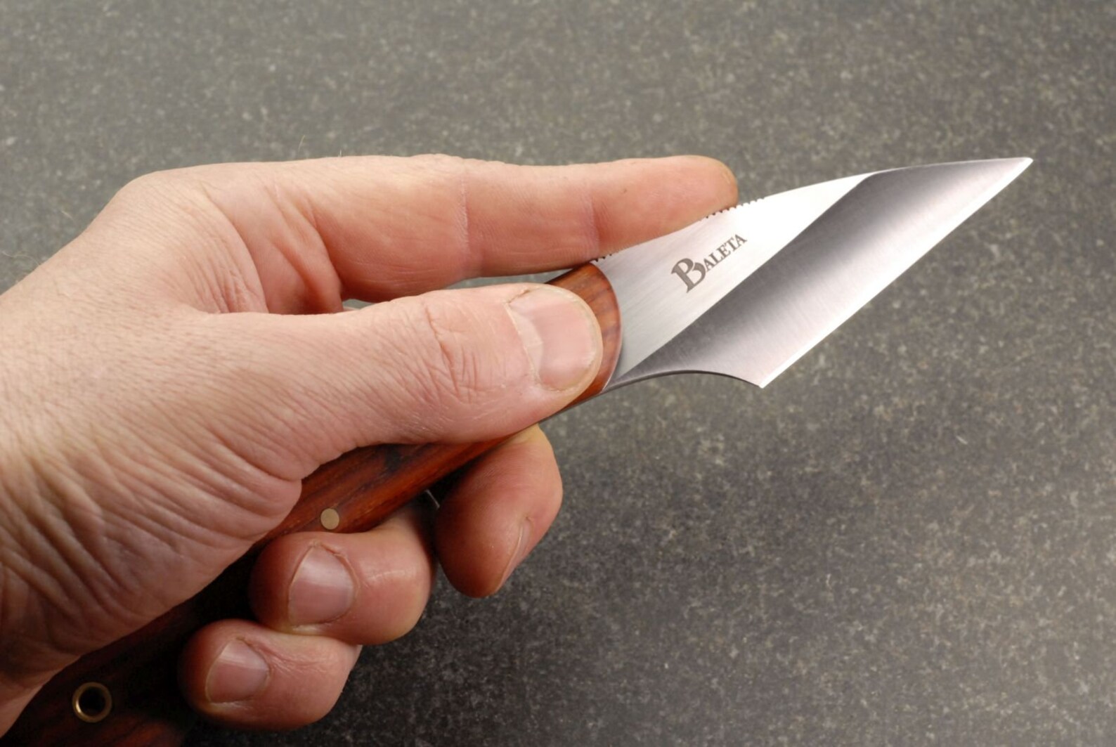 Kiridashi Style Leather Knife With Oiled Hardwood Handle Etsy