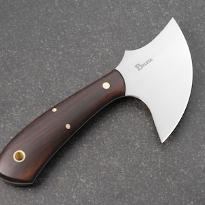 Leather Axe - Leather knife / roundknife / headknife with Leadwood handle