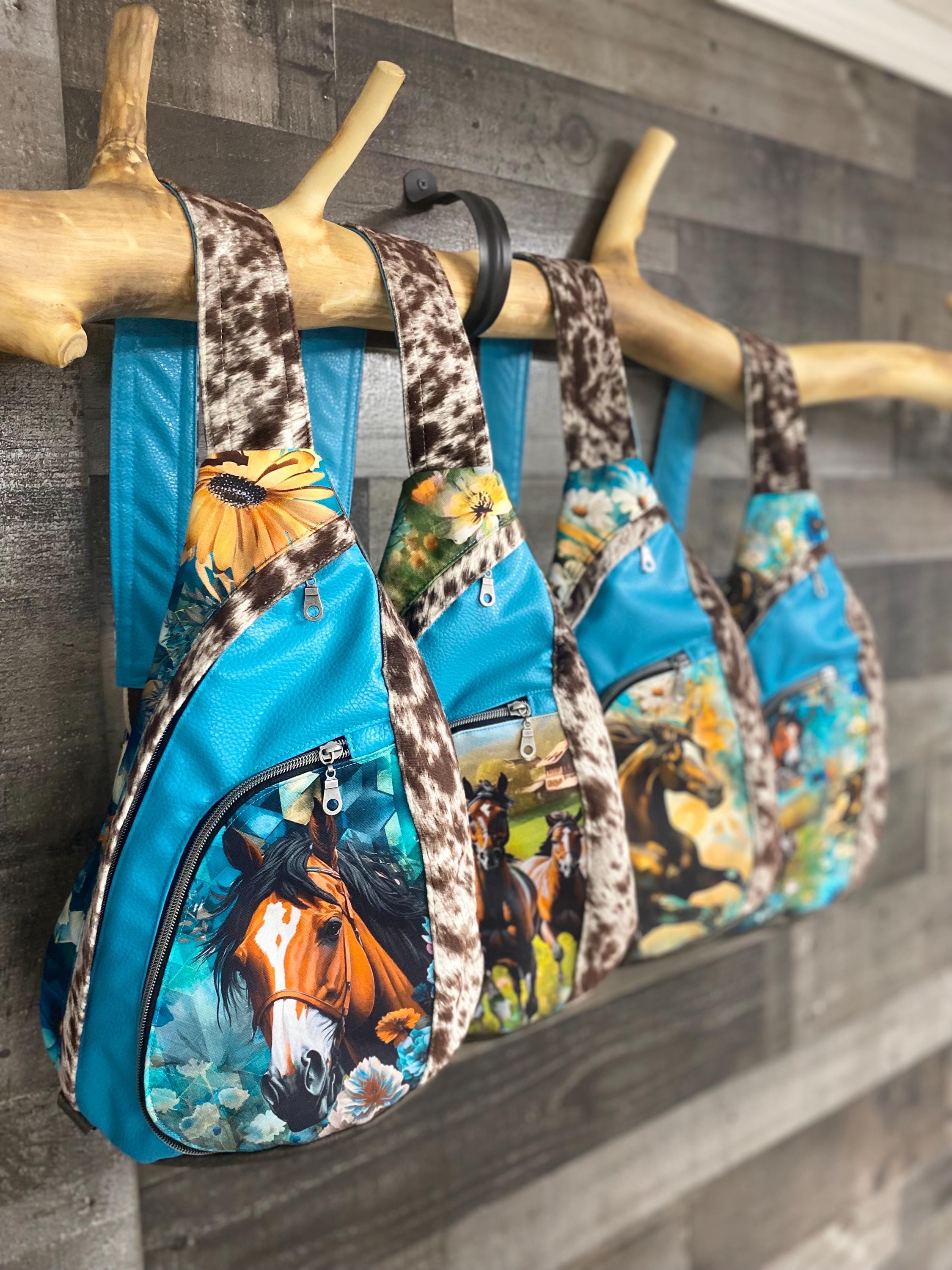 Summit Sling Bag: Turquoise Western Crossbody Backpack  display picture 3