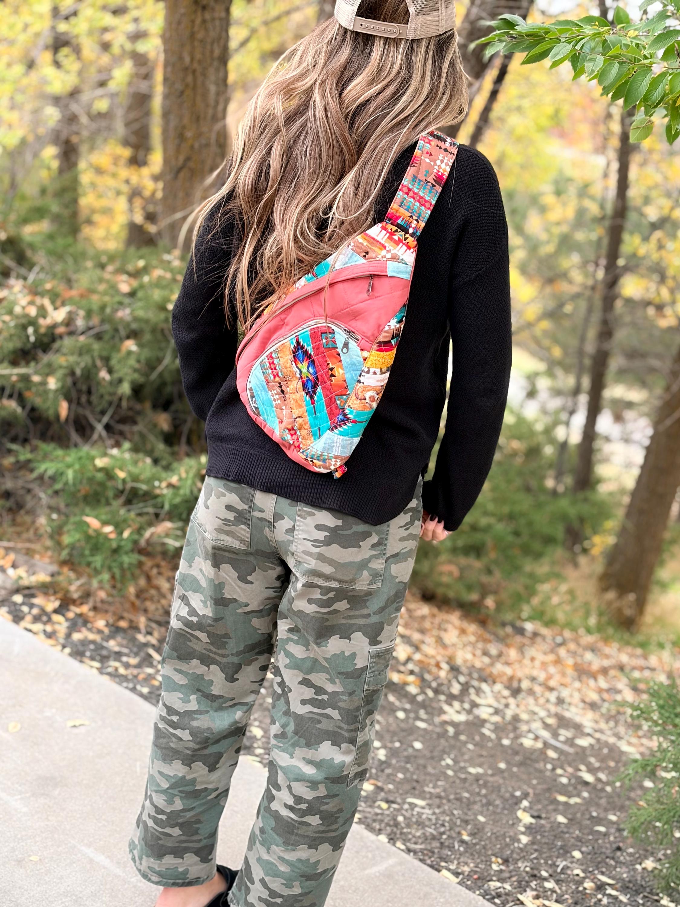 NEW Upcycled Suede Leather Patchwork Backpack Upcycling a Vintage Purse with Colorful Leather Patchwork  main image 2