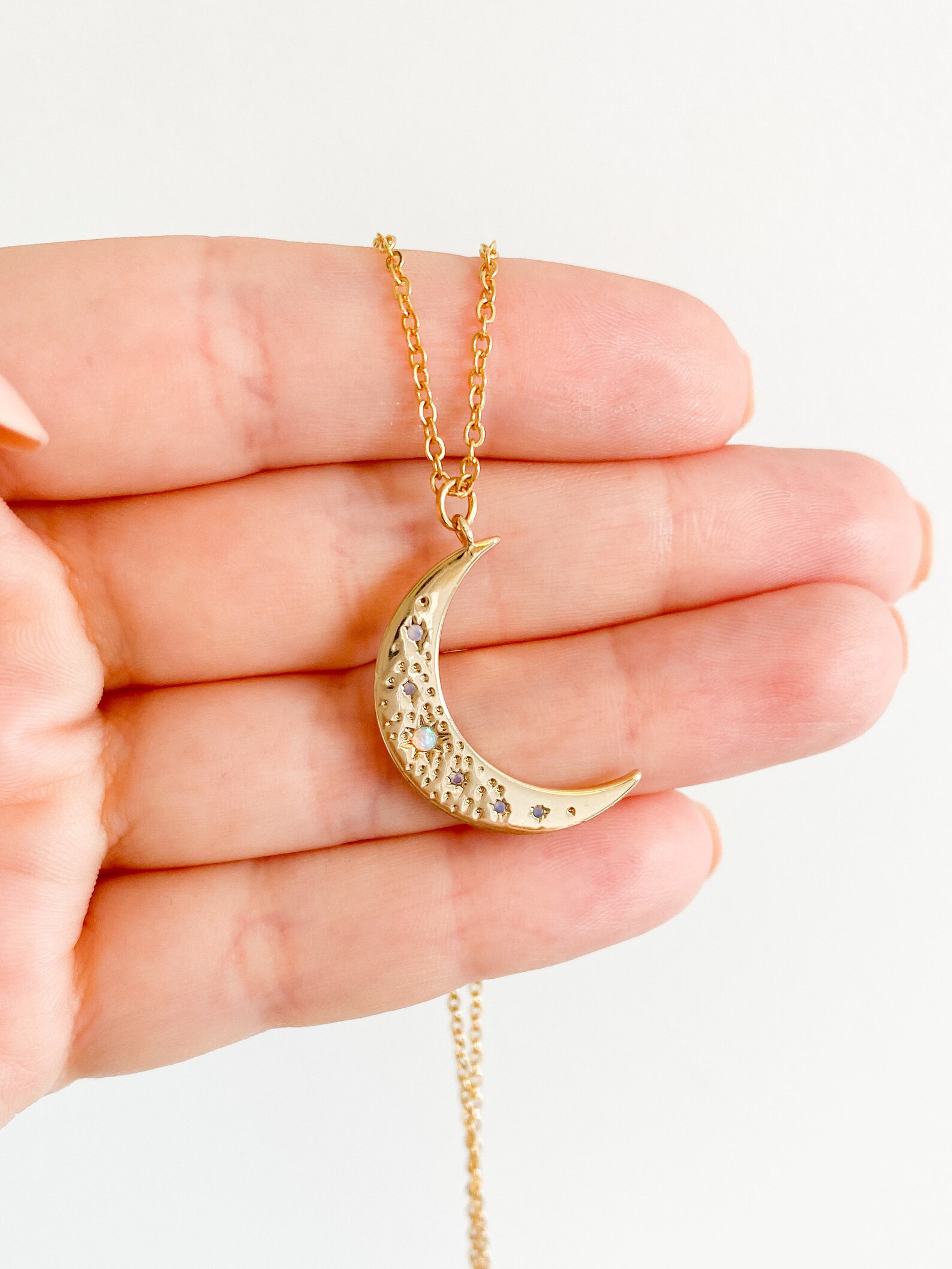 Gold Moon necklace Gold moon pendant Crescent Moon Necklace Etsy