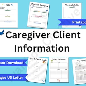 Printable to Give to Home Health Aides & Caregivers, Caregiver Log, Family Caregiver Planner Prints